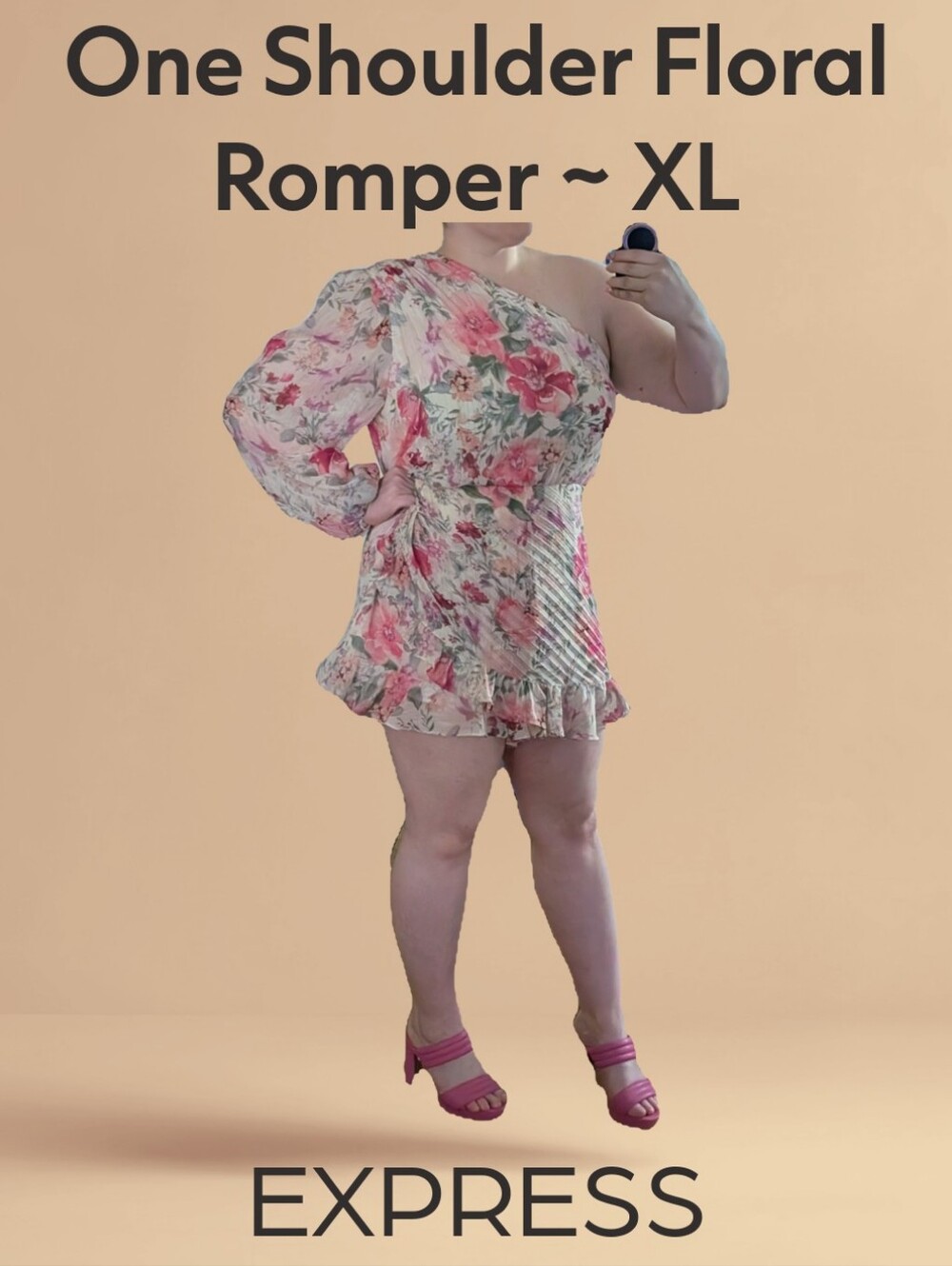 Express One Shoulder Floral Romper